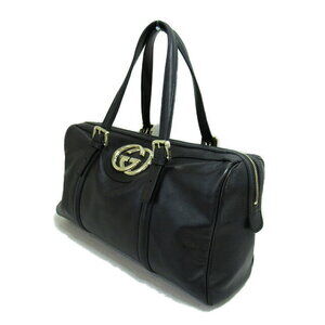 Gucci Bag Leather Black Boston